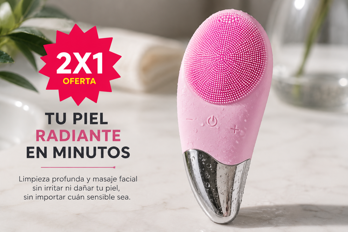 ✨ Piel Suave y Radiante — Masajeador Facial de Silicona 2x1